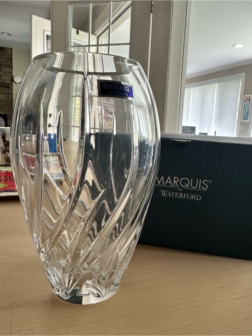 NIB Waterford Crystal Marquis Vase, 7” tall
